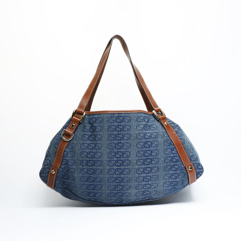 GUCCI Denim GG Canvas Abbey Shoulder Bag Navy WS23516