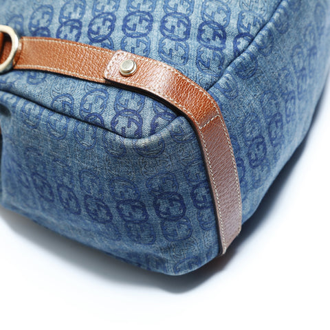 GUCCI Denim GG Canvas Abbey Shoulder Bag Navy WS23516