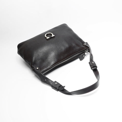 Salvatore Ferragamo Leather Gancini Shoulder Bag Brown WS23520