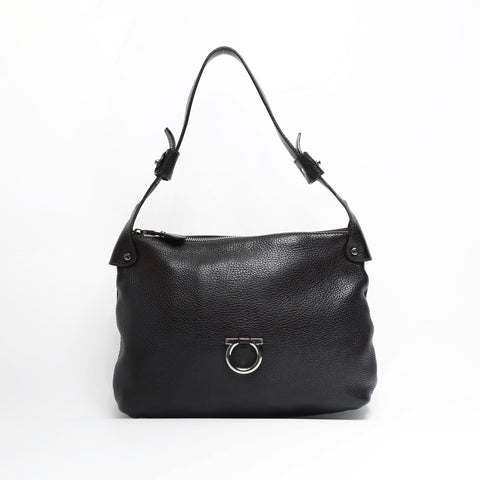 Salvatore Ferragamo Leather Gancini Shoulder Bag Brown WS23520