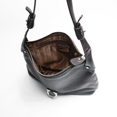 Salvatore Ferragamo Leather Gancini Shoulder Bag Brown WS23520