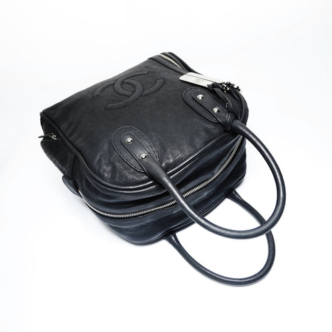 CHANEL No. 11 2006-2008 Deka COCO Mark Bowling Bag Shoulder Bag black WS23521