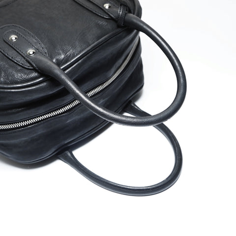 CHANEL No. 11 2006-2008 Deka COCO Mark Bowling Bag Shoulder Bag black WS23521