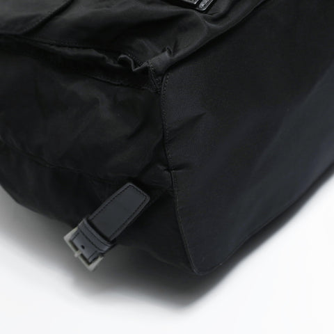 PRADA Nylon triangle logo Backpack  Daypack black WS23522