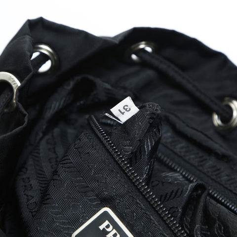 PRADA Nylon triangle logo Backpack  Daypack black WS23522