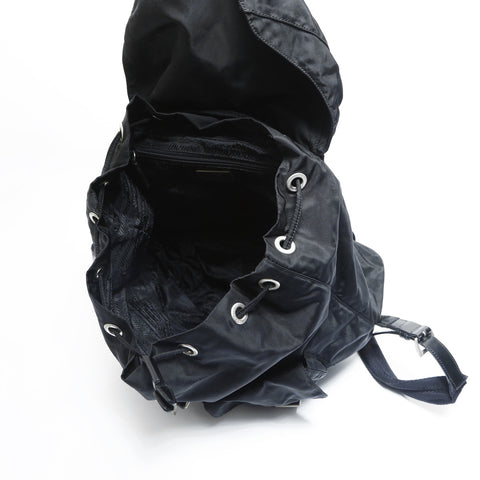 PRADA Nylon triangle logo Backpack  Daypack black WS23522