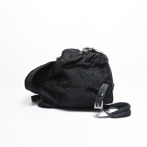 PRADA Nylon triangle logo Backpack  Daypack black WS23522