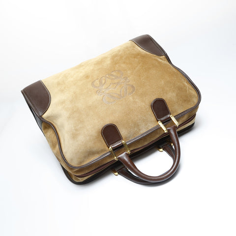 LOEWE Suede Amazona Square Large Handbag beige WS23525