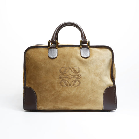 LOEWE Suede Amazona Square Large Handbag beige WS23525