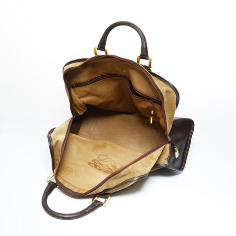 LOEWE Suede Amazona Square Large Handbag beige WS23525