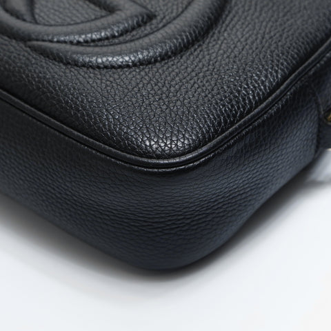 GUCCI Leather Soho Tassel Camera Bag Shoulder Bag black WS23526
