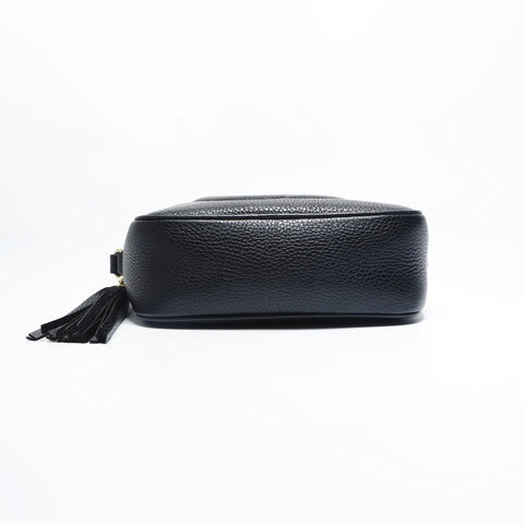 GUCCI Leather Soho Tassel Camera Bag Shoulder Bag black WS23526