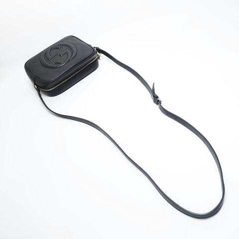 GUCCI Leather Soho Tassel Camera Bag Shoulder Bag black WS23526