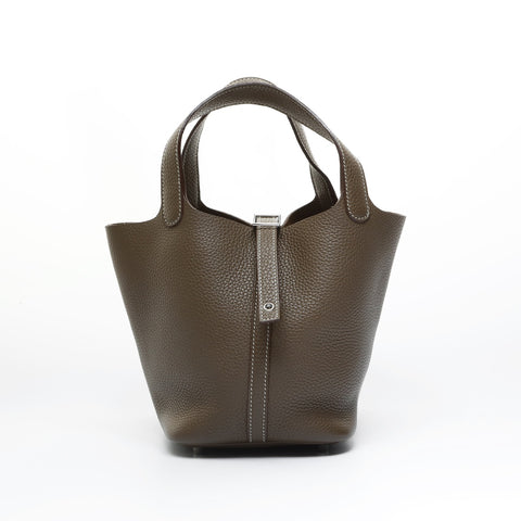 HERMES Picotin Lock PM W Stamp 2024 Handbag Brown WS23535
