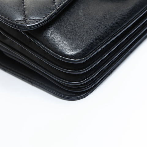 CHANEL No. 16 2012 Lambskin Chain Wallet Matelasse Shoulder Bag black WS23537