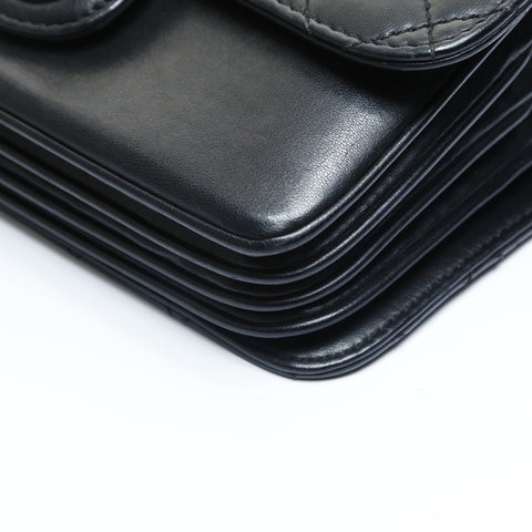 CHANEL No. 16 2012 Lambskin Chain Wallet Matelasse Shoulder Bag black WS23537