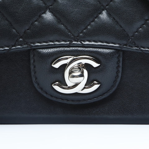CHANEL No. 16 2012 Lambskin Chain Wallet Matelasse Shoulder Bag black WS23537