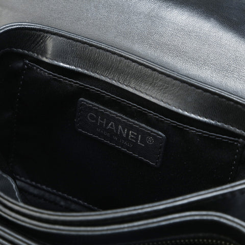 CHANEL No. 16 2012 Lambskin Chain Wallet Matelasse Shoulder Bag black WS23537