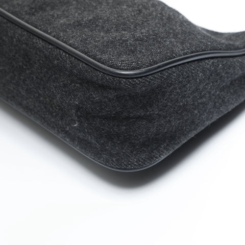 PRADA Sport Line Wool Hobo Shoulder Bag gray WS23538