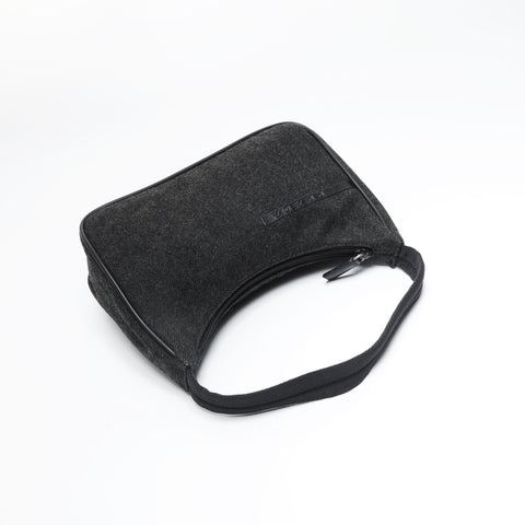 PRADA Sport Line Wool Hobo Shoulder Bag gray WS23538