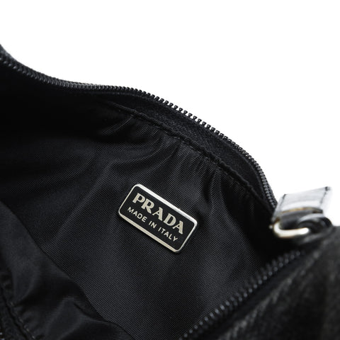 PRADA Sport Line Wool Hobo Shoulder Bag gray WS23538