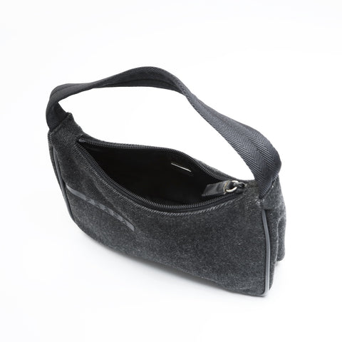 PRADA Sport Line Wool Hobo Shoulder Bag gray WS23538