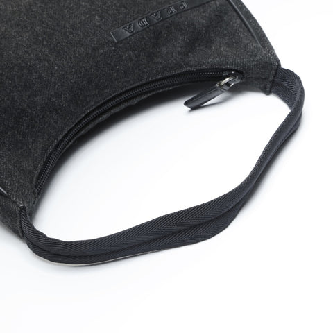 PRADA Sport Line Wool Hobo Shoulder Bag gray WS23538