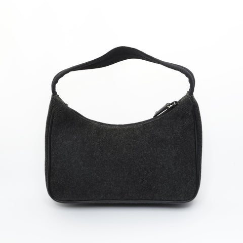 PRADA Sport Line Wool Hobo Shoulder Bag gray WS23538