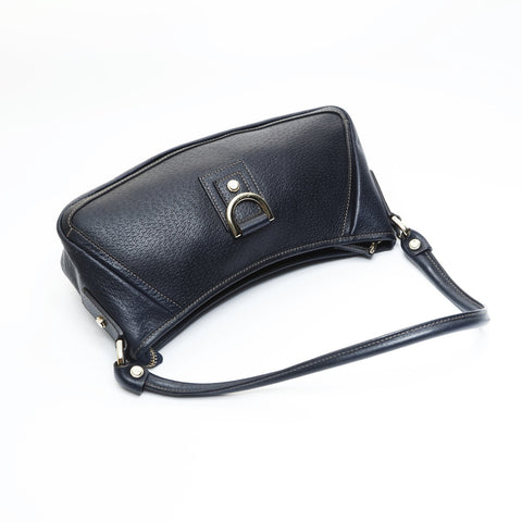 GUCCI Abby Leather Shoulder Bag Navy WS23539