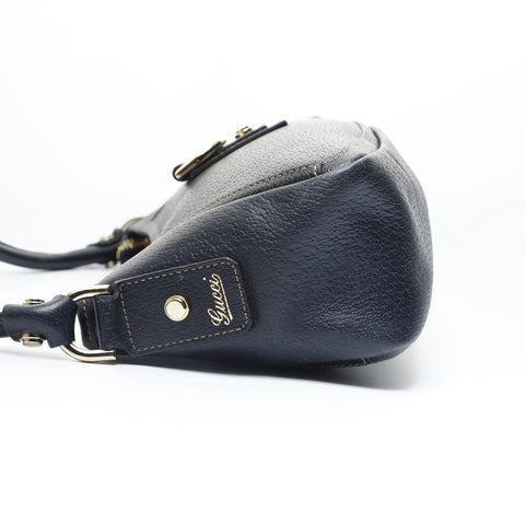 GUCCI Abby Leather Shoulder Bag Navy WS23539