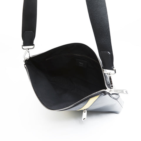 FENDI Diagonal PVC Shoulder Bag black WS23540