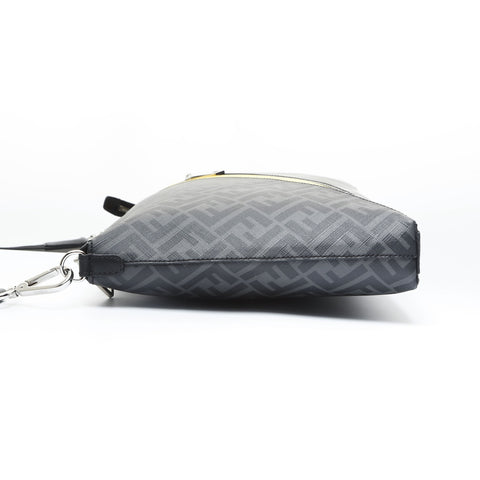 FENDI Diagonal PVC Shoulder Bag black WS23540