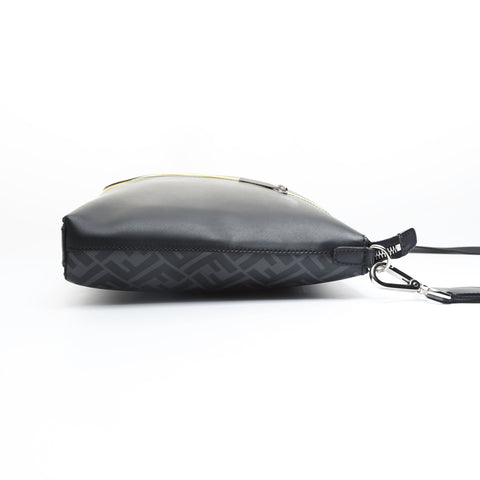 FENDI Diagonal PVC Shoulder Bag black WS23540