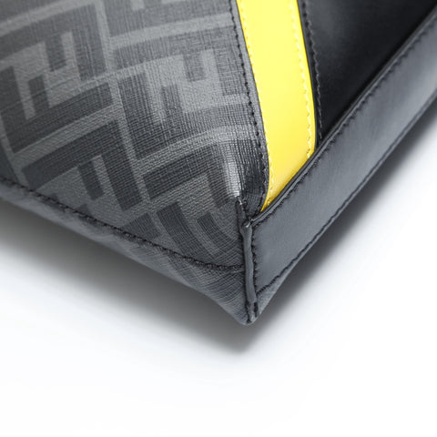 FENDI Diagonal PVC Shoulder Bag black WS23540