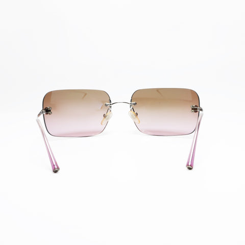 CHANEL Rimless Gradient Lens Mini COCO Mark sunglasses purple WS23446