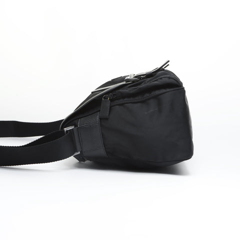 PRADA Nylon Triangle Logo Messenger Bag Shoulder Bag black WS23546
