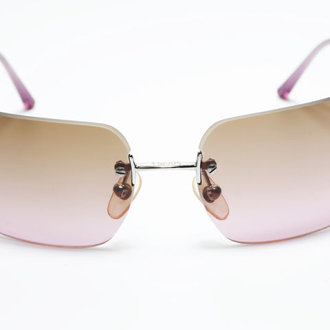 CHANEL Rimless Gradient Lens Mini COCO Mark sunglasses purple WS23446