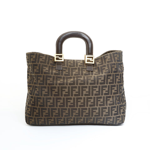 FENDI Zucca canvas Handbag Brown WS23547
