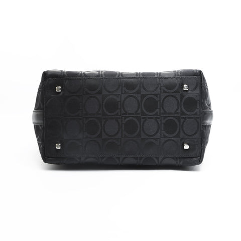 Salvatore Ferragamo Canvas Gancini Shoulder Bag black WS23549