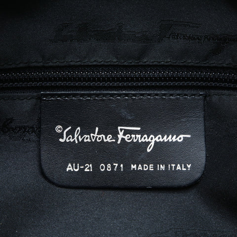 Salvatore Ferragamo Canvas Gancini Shoulder Bag black WS23549