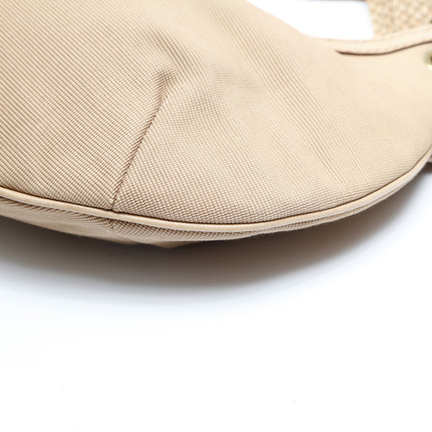 GUCCI Canvas Half Moon Shoulder Bag beige WS23550