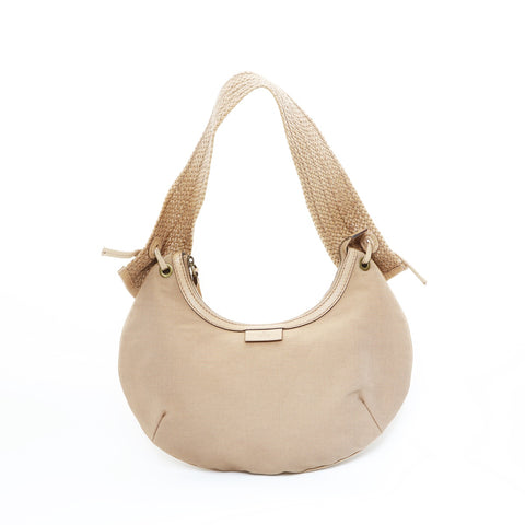 GUCCI Canvas Half Moon Shoulder Bag beige WS23550
