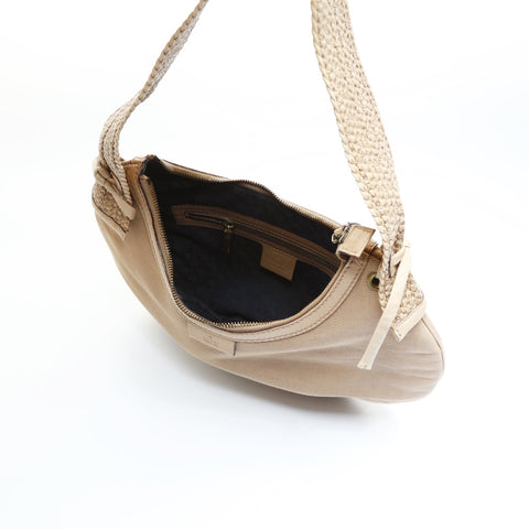 GUCCI Canvas Half Moon Shoulder Bag beige WS23550