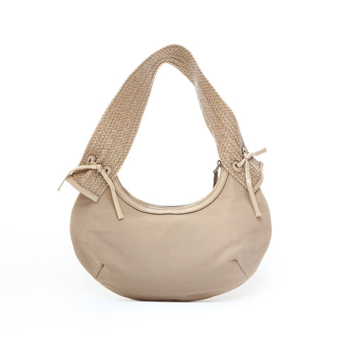 GUCCI Canvas Half Moon Shoulder Bag beige WS23550