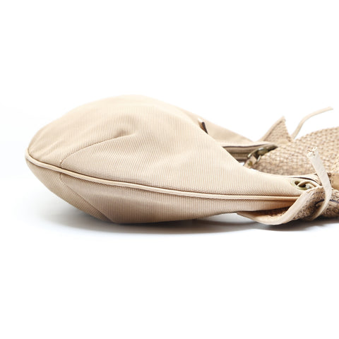 GUCCI Canvas Half Moon Shoulder Bag beige WS23550