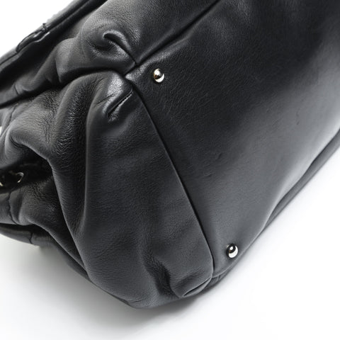 CHANEL 10 series 2005-2006 Lambskin Wild Stitch Chain Shoulder Bag black WS23551