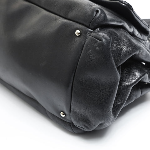 CHANEL 10 series 2005-2006 Lambskin Wild Stitch Chain Shoulder Bag black WS23551