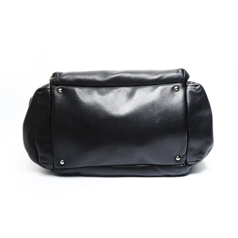 CHANEL 10 series 2005-2006 Lambskin Wild Stitch Chain Shoulder Bag black WS23551