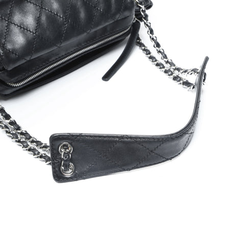 CHANEL 10 series 2005-2006 Lambskin Wild Stitch Chain Shoulder Bag black WS23551