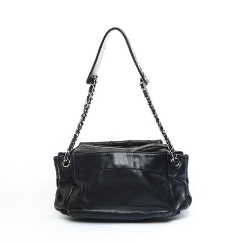 CHANEL 10 series 2005-2006 Lambskin Wild Stitch Chain Shoulder Bag black WS23551